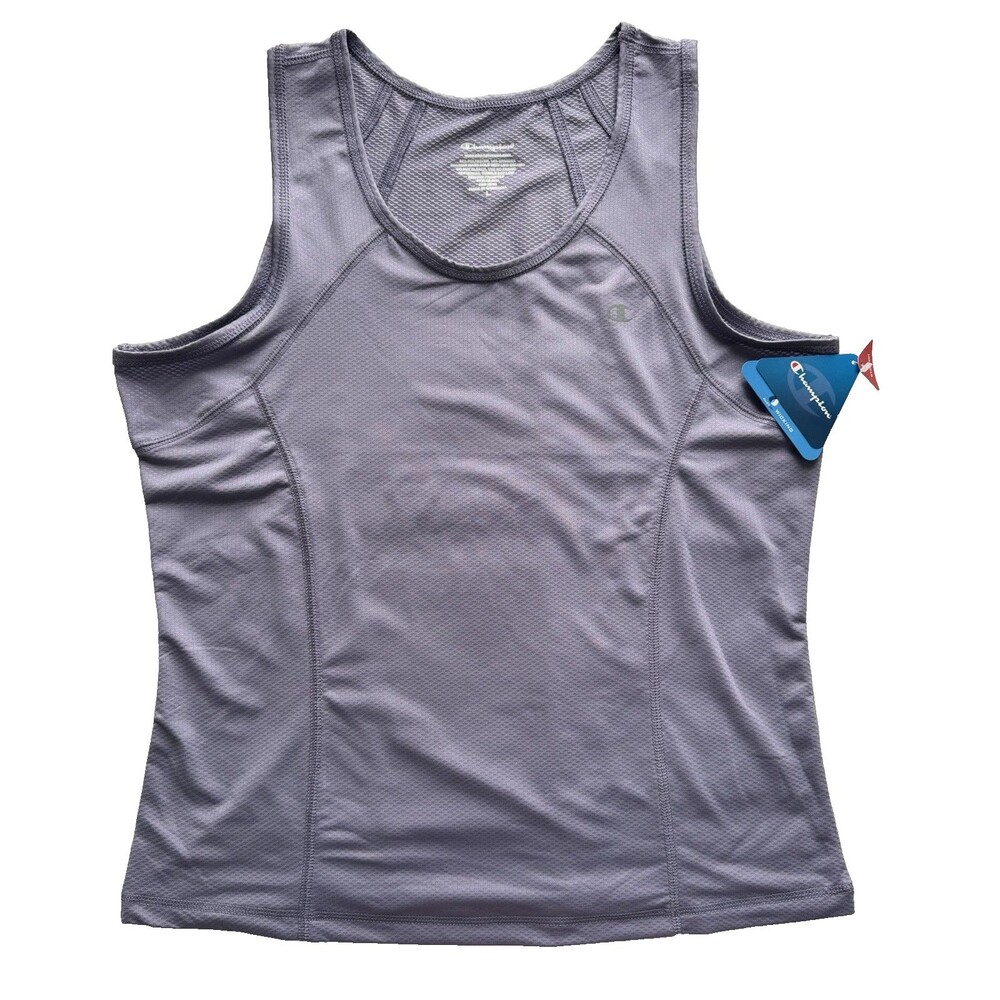 Champion Performance Tank Top Athletic Moisture Wicking Logo Size Large Purple